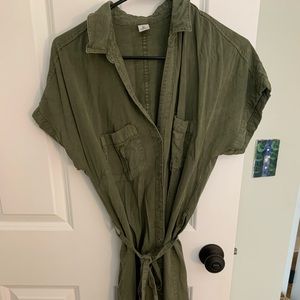 H&M button up dress, army green